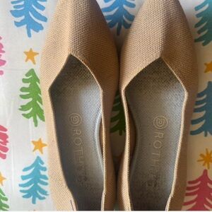 Rothy’s Merino Camel Points Pointed Toe Knit Flats Limited Edition Size 8